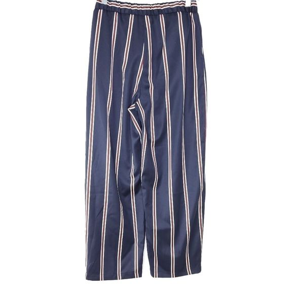 Free People Light Before Dark Striped Cropped Wide Leg Pants Navy Blue sz S NEW - Picture 5 of 6
